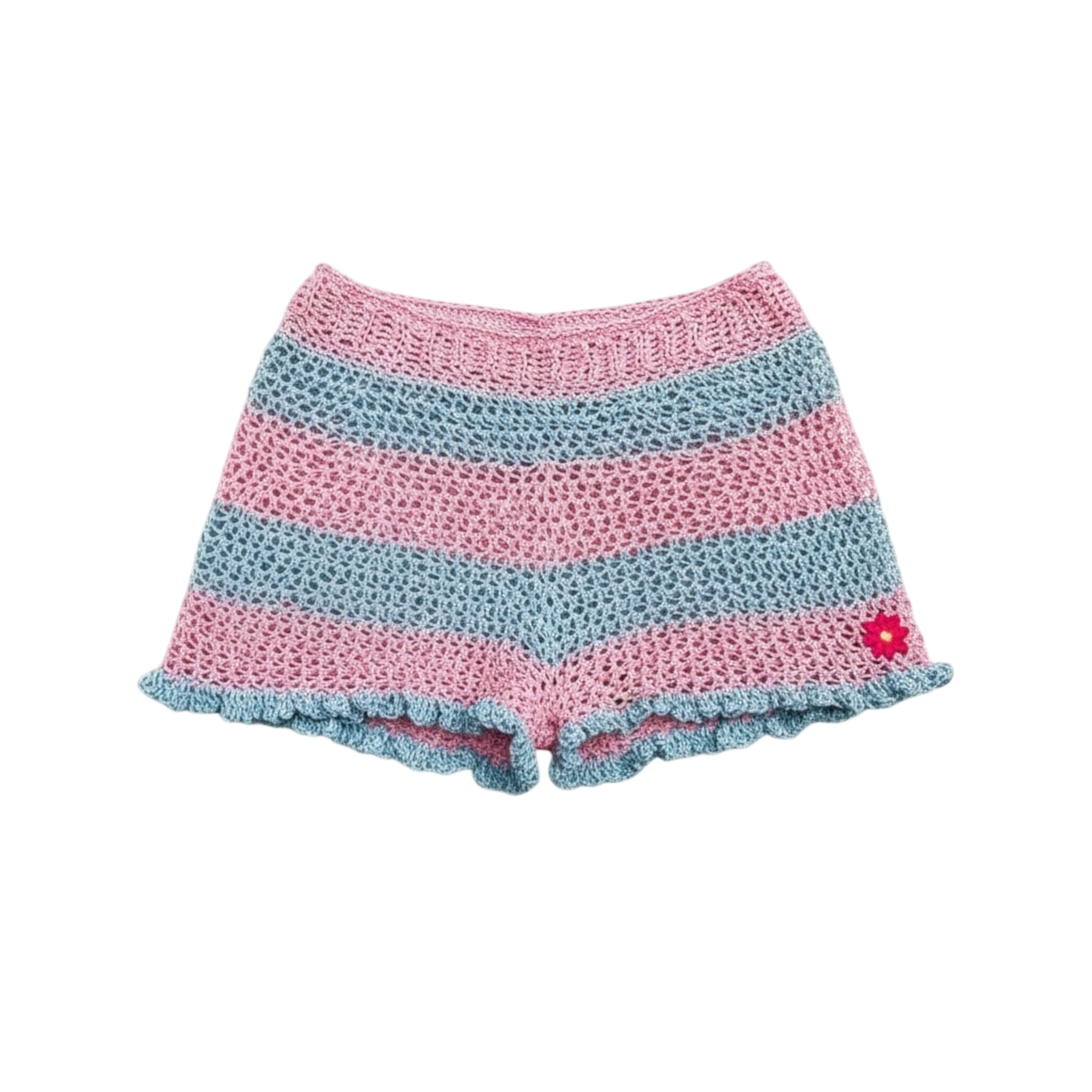 Stripe Crochet Shorts