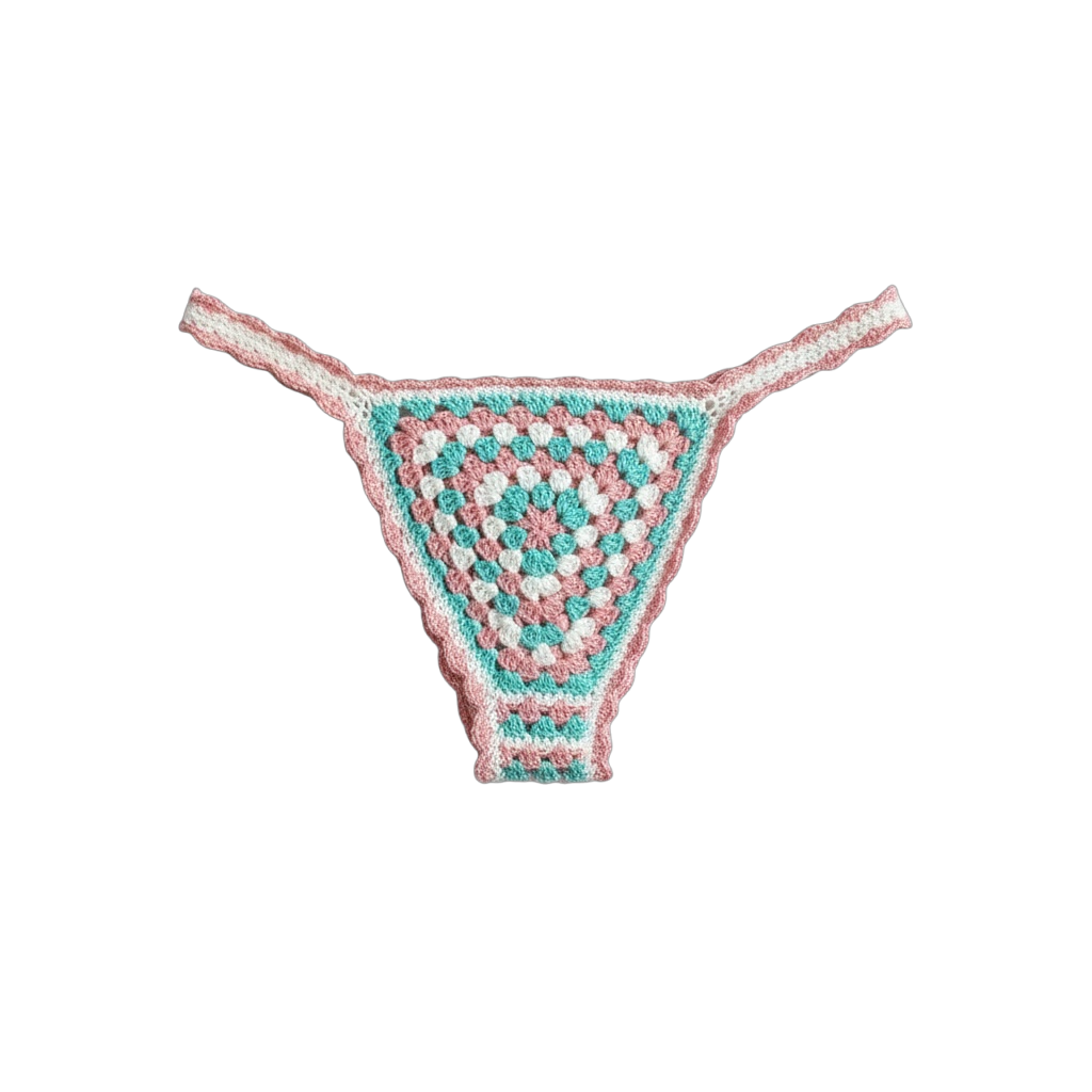 Ballet Blue Granny Square Bikini Bottom