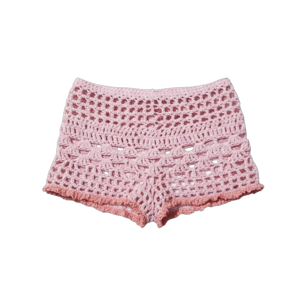 Bubble Gum Miniq Crochet Shorts