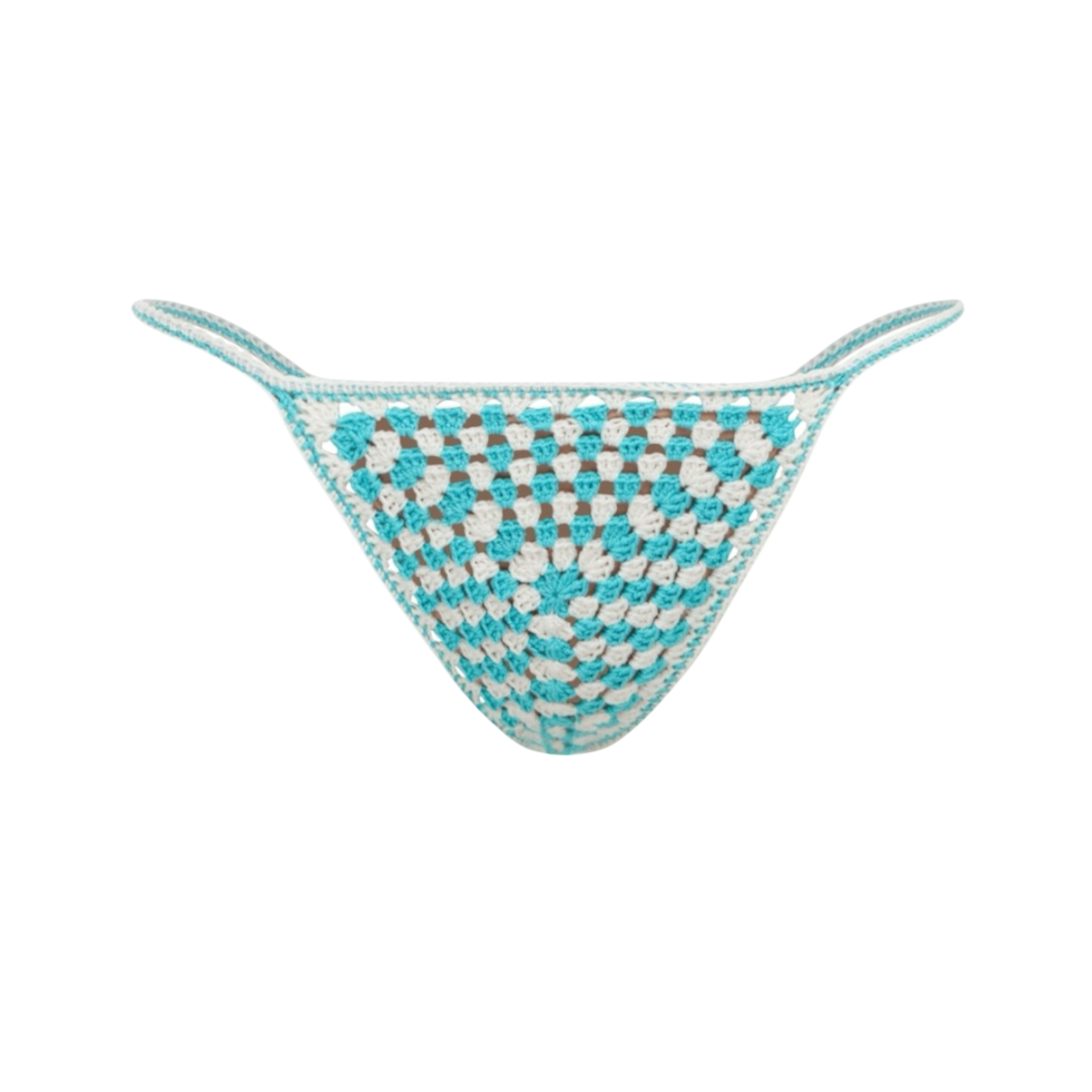 Azure Granny Square Bikini Bottom