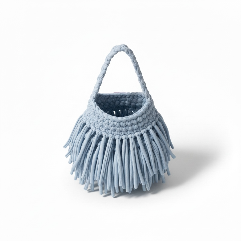 Cloud Blue Fringe Bag